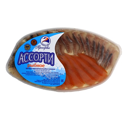 Ассорти сельдь, скумбрия, горбуша 180 грамм 