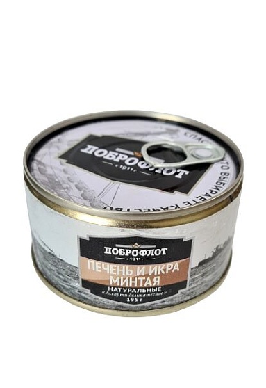 Печень и икра минтая натуральная 240 грамм