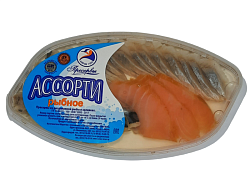 Ассорти рыбное "сельдь, скумбрия, ФОРЕЛЬ" 180г 